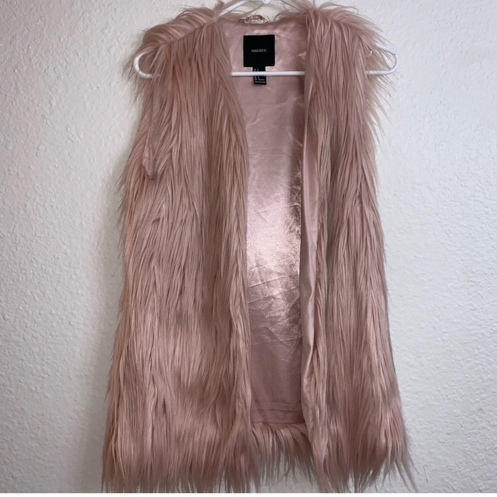 Forever 21 rose gold fur vest